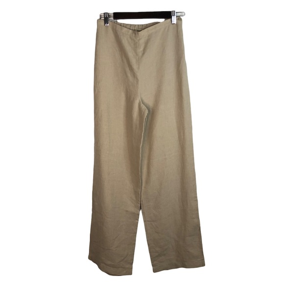 Eddie Bauer Pants - Eddie Bauer Tan Linen Wide Leg Pants